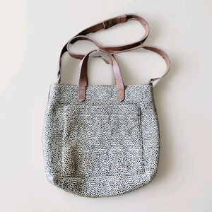 Madewell Transport Tote Animal Print Calf Hair Leather Bag Tan Camel & Ivory